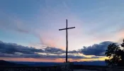 Cross overlooking the Casentino Valley.