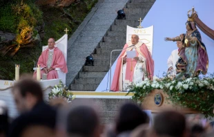 Pope Francis presides over Mass on Gaudete Sunday on the island of Corsica, Sunday, Dec. 15, 2024. Credit: Daniel Ibáñez/CNA