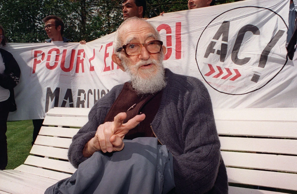 French Catholic priest Abbe Pierre takes part in a demonstration on May 6, 1994.?w=200&h=150