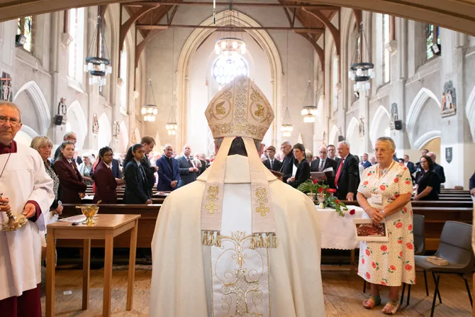 Installation of Archbishop Mark O’Toole as the eight Archbishop of Cardiff in St David’s Cathedral, Cardiff, Wales, in June 2022.