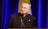 Archbishop Timothy Broglio, president of the U.S. Conference of Catholic Bishops, speaks at the USCCB fall plenary assembly Nov. 14, 2023.