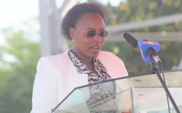 Margaret Muhoro, chair of the Nairobi-based Hekima University College (HUC) council, speaks at the opening of the 2024/2025 academic year on Aug. 17, 2024. Credit: ACI Africa