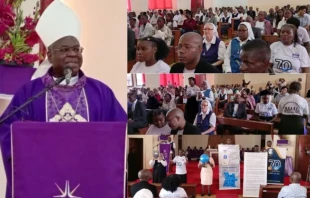 Bishop António Francisco Jaca of the Diocese of Benguela in Angola speaks on the occasion of the 70th anniversary of Radio Ecclesia, Angola’s Catholic Radio on Dec. 8, 2024. Credit: João Vissesse/ACI Africa