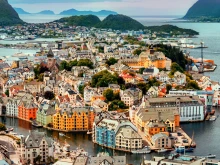 Ålesund, a port town on the west coast of Norway.