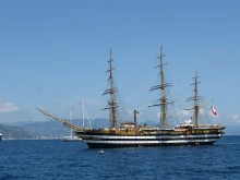 The Amerigo Vespucci Italian naval ship.