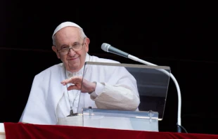 Pope Francis during his appearance for the Angelus in St. Peter's Square on June 29, 2022, the feast of Saints Peter and Paul. Vatican Media