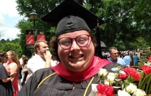 Anna Katherine Howell, 31, at her graduation from Belmont Abbey College, 2023. Credit: Photo courtesy of Anna Katherine Howell