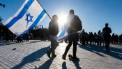 Demonstrators in support of Israel gather to denounce antisemitism and call for the release of Israeli hostages on the National Mall in Washington, D.C., on Nov. 14, 2023.