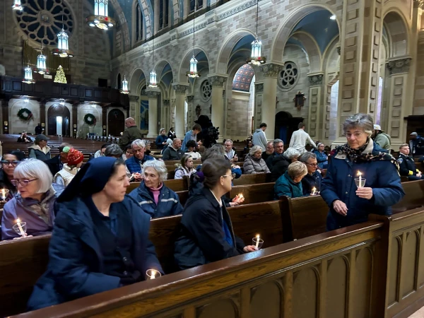 Participants gather at St. Joseph's Monastery Parish during a peace walk sponsored by the Archdiocese of Baltimore, Monday, Dec. 30, 2024. Credit: Yvonne Wenger