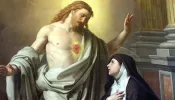 Apparition of St. Margaret Mary Alacoque of the Sacred Heart of Jesus.