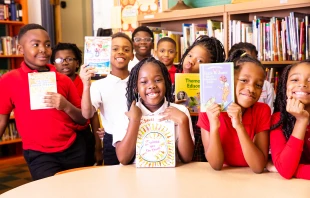 Archbishop Lyke students in the school library in 2022. Credit: Leila Sutton/Partnership Schools