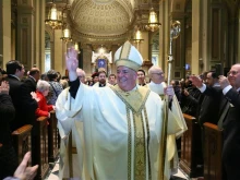 Archbishop Nelson Pérez at his installation Mass on Feb. 18, 2020, at the Cathedral Basilica of Sts. Peter and Paul in Philadelphia.