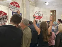 Pro-lifers were present at the Arkansas capitol on July 5, 2024, when a pro-abortion group submitted its petitions for a ballot measure that proposes an amendment that would enshrine abortion as a right in the state constitution for the first half of a pregnancy.
