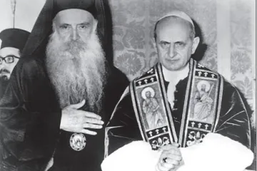 Pope Paul VI and Ecumenical Patriarch, Athenagoras I in 1967