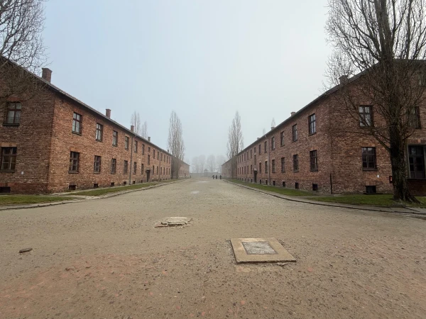 Prisoner blocks in Auschwitz Birkenau. Credit: Joe Passmore