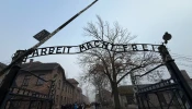 The entrance to Auschwitz 1, the infamous Arbeit Macht Frei sign.