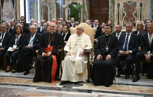 Pope Francis meets with members of the AVSI Foundation for the 'Open Hospitals' Project in Syria at the Vatican's Clementine Hall, Sept. 3, 2022. Vatican Media