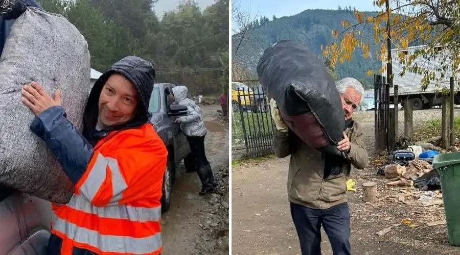 Father Alex Troncoso (left) and Father Bernardo Benegas (right) bring in supplies for flood victims in the Maule region of Chile, which experienced devastating floods in June 2023.?w=200&h=150