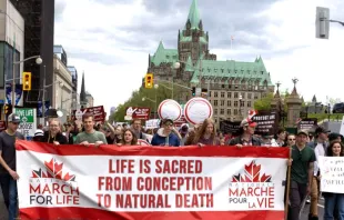 Pro-life supporters march in this year's March for Life in Ottawa, Canada, May 9, 2024. Credit: Peter Stockland