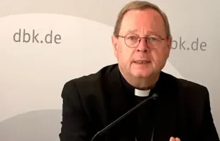 Bishop Georg Bätzing addresses journalists on Sept. 28, 2023. Credit: Martin Rothweiler/EWTN Germany