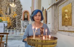 Belkız,  61, was born into a Muslim family in Turkey. After reading books on materialist philosophy in her youth, she became an atheist at 15 but eventually became a Christian and then a Catholic. Credit: Nathalie Ritzmann