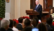 President Joe Biden speaks during an interfaith prayer service at the Cathedral-Basilica of St. Louis, King of France, in New Orleans on Jan. 6, 2025, with the families and community members impacted by the New Year’s Day truck attack in New Orleans.