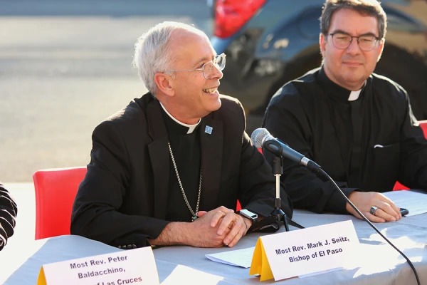 Bishop Mark Seitz of El Paso during a September 2019 press event at the U.S.-Mexico border. Credit: Jonah McKeown/CNA