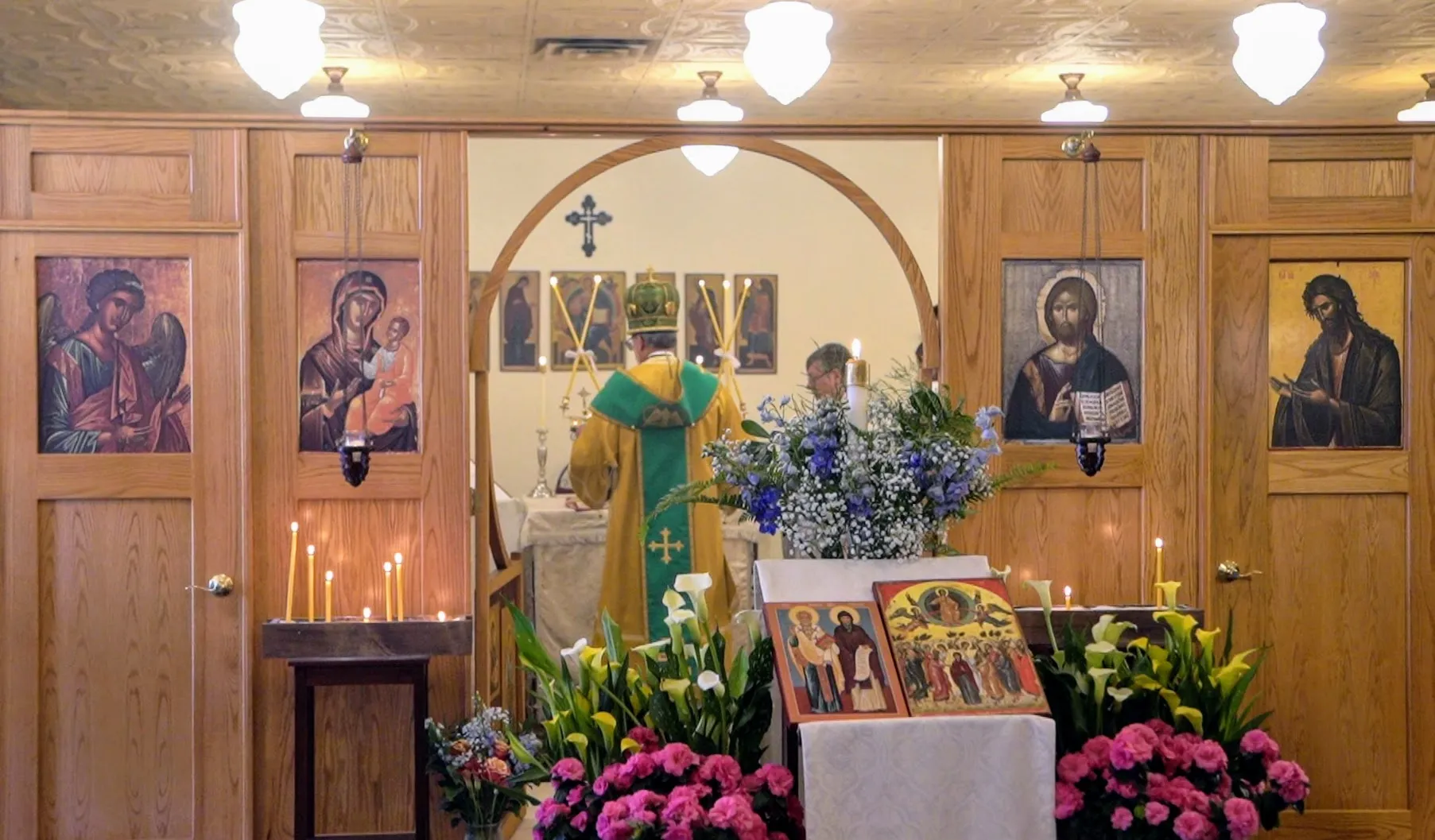 Bishop Robert Pipta of the Byzantine Catholic Eparchy of Parma, Ohio, celebrates a Divine Liturgy on Saturday, May 11, 2024, at the Byzantine chapel at Wyoming Catholic College, on the occasion of the installation and blessing of the new shrine.?w=200&h=150