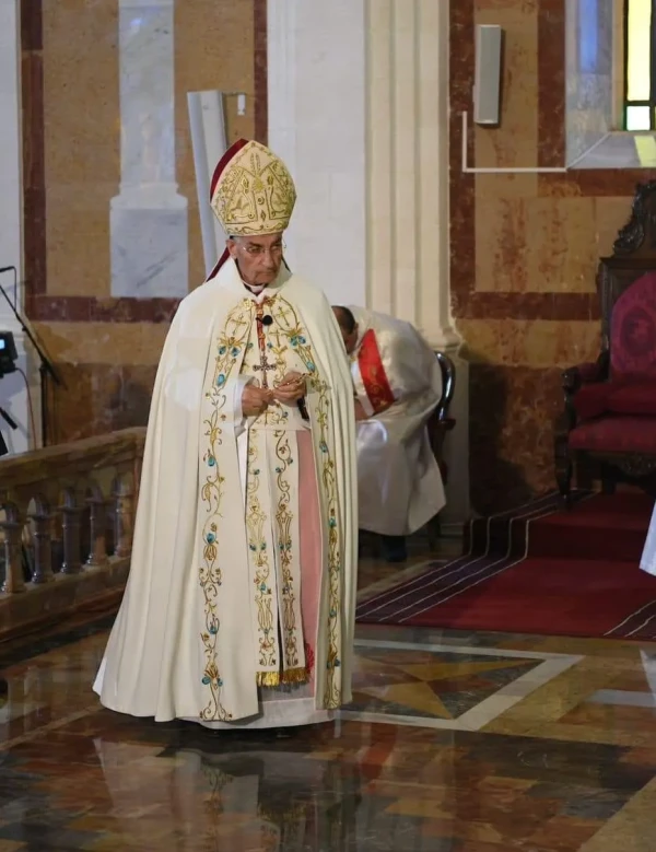 Maronite Patriarch Cardinal Bechara Boutros Al-Rahi presides over the Sunday of the Rosary Mass from the patriarchal summer residence in Diman, Northern Lebanon, on Oct. 6, 2024. Credit: The Maronite Patriarchate