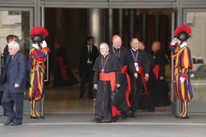 Cardinals outside the Paul VI Hall.