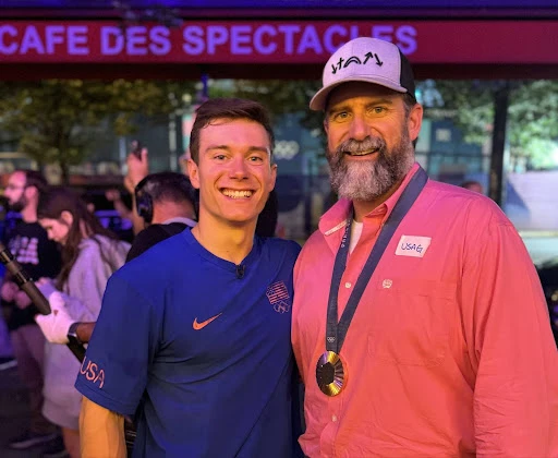 Brody Malone poses alongside his father, John, after the U.S. men’s gymnastics team won the bronze medal at the Olympic Games on July 29, 2024.?w=200&h=150