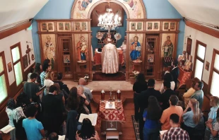 Byzantine Divine Liturgy at Holy Protection of the Mother of God Byzantine Catholic Church in downtown Denver on June 8, 2024. Credit: Kate Quiñones/CNA