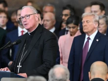 Archbishop of New York Cardinal Timothy Dolan delivers the invocation during the inauguration ceremony before Donald Trump is sworn in as the 47th U.S. president in the U.S. Capitol rotunda in Washington, D.C., on Jan. 20, 2025.