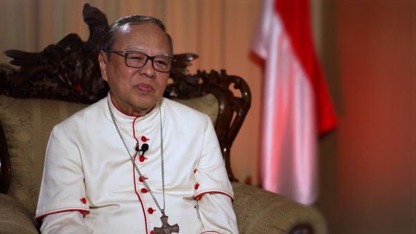 Kardinal Ignatius Suharyo, nadbiskup Jakarte, govori za “EWTN News In Depth” u Jakarti uoči nadolazećeg posjeta pape Franje Indoneziji od 2. do 13. rujna 2024. Zasluge: EWTN News