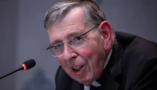 Cardinal Kurt Koch speaks to journalists at the Synod on Synodality press briefing held at the Vatican’s Holy See Press Office on Thursday, Oct. 10, 2024.