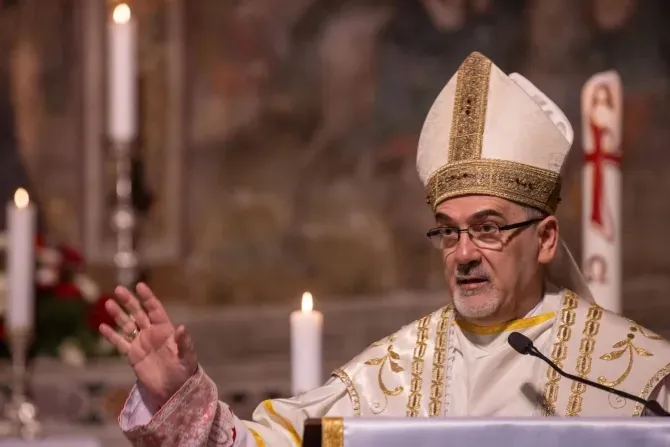 Cardinal Pierbattista Pizzaballa gives the homily at a Mass in which he took possession of his titular church, St. Onuphrius, in Rome on May 1, 2024.?w=200&h=150