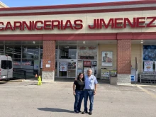 Carnicerías Jiménez founder José Jiménez and his daughter Luz Maribel, the Chicago grocery chain’s human resources director.