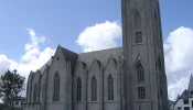 Cathedral of Christ the King in Reykjavik, Iceland.