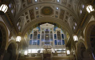 The new gallery organ sits under construction at the Cathedral of the Sacred Heart in Richmond, Virginia. Credit: Alexa Edlund