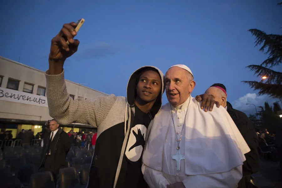 Pope Francis visits a reception center for asylum seekers in Castelnuovo di Porto, north of Rome, on March 24, 2016.?w=200&h=150