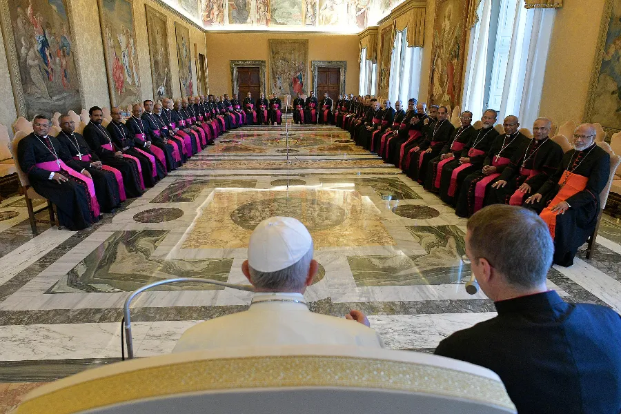 Pope Francis addresses bishops of the Syro-Malabar Catholic Church at the Vatican on Oct. 3, 2019.?w=200&h=150