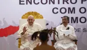 Pope Francis speaks at the Dili Convention Center in East Timor, Wednesday, Sept. 11, 2024.