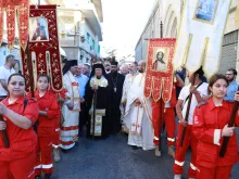 The procession in Zahle, Lebanon, for the feast of Corpus Christi, May 30, 2024.