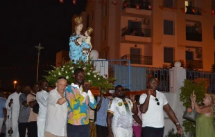 The procession of “Our Lady of Trapani” in La Goulette, Tunis, Tunisia, on Aug. 15, 2024. Credit: Sts. Augustine and Fidelis Parish in La Goulette, Tunis