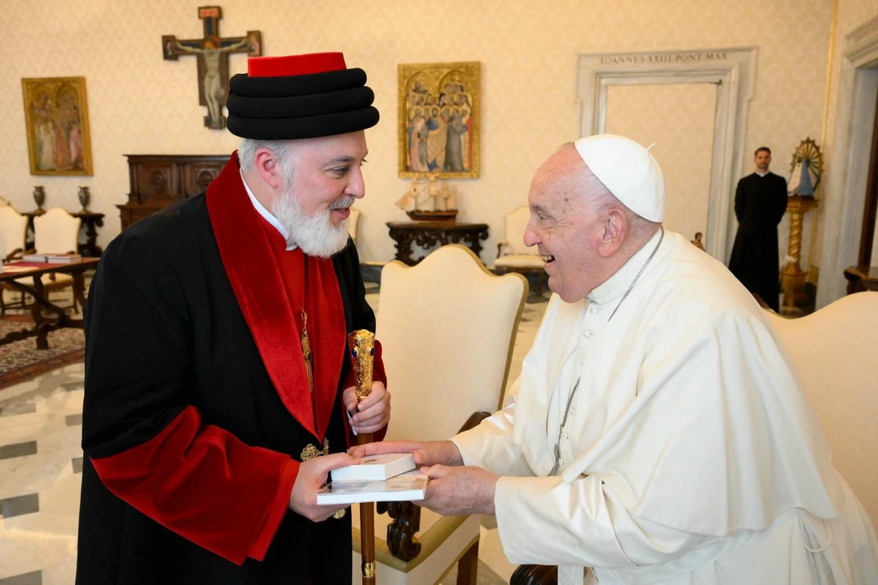 Pope Francis welcomes Patriarch of the Assyrian Church of the East Mar Awa III to the Vatican on Nov. 9, 2024.?w=200&h=150