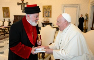 Pope Francis welcomes Patriarch of the Assyrian Church of the East Mar Awa III to the Vatican on Nov. 9, 2024. Credit: Vatican Media