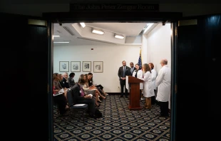 Doctors announce the Women’s Health Declaration at a press conference on Oct. 22, 2024, in Washington, D.C. Credit: Migi Fabara/EWTN