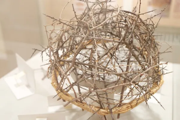 A mock-up of the crown of thorns made of actual branches and thorns of trees found in the Holy Land. Credit: Martin Barillas