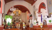 Interior of the parish church in the Cuxtitali sector of the city of San Cristóbal de Las Casas in the Mexican state of Chiapas.