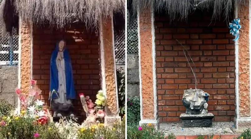 Image of the Virgin Mary destroyed in Sopó (Colombia)